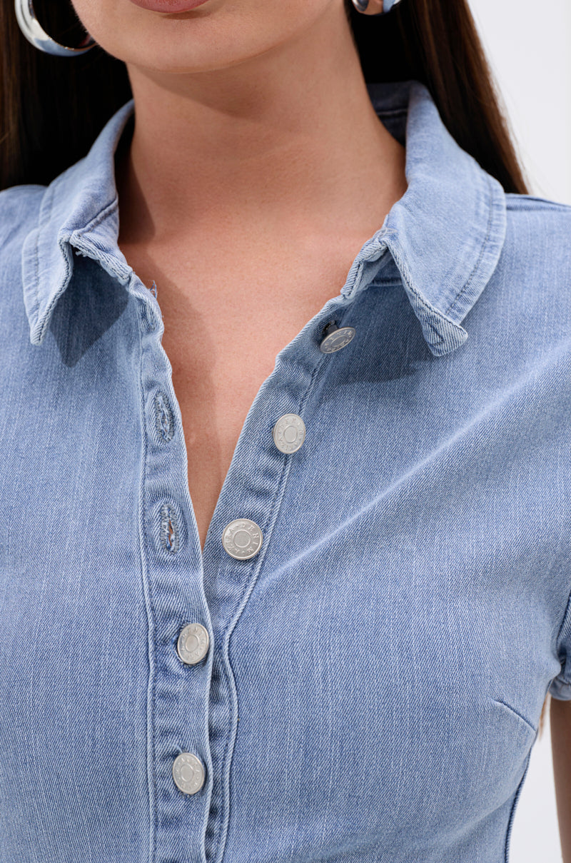 LEAVE IT RUFFLED JUMPSUIT IN DENIM
