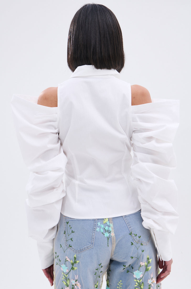 CRAZY IN LOVE BUTTON DOWN BLOUSE