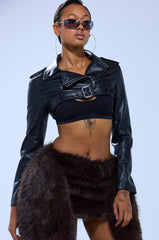 HARLEY LUXE ULTRA CROP MOTO IN BLACK