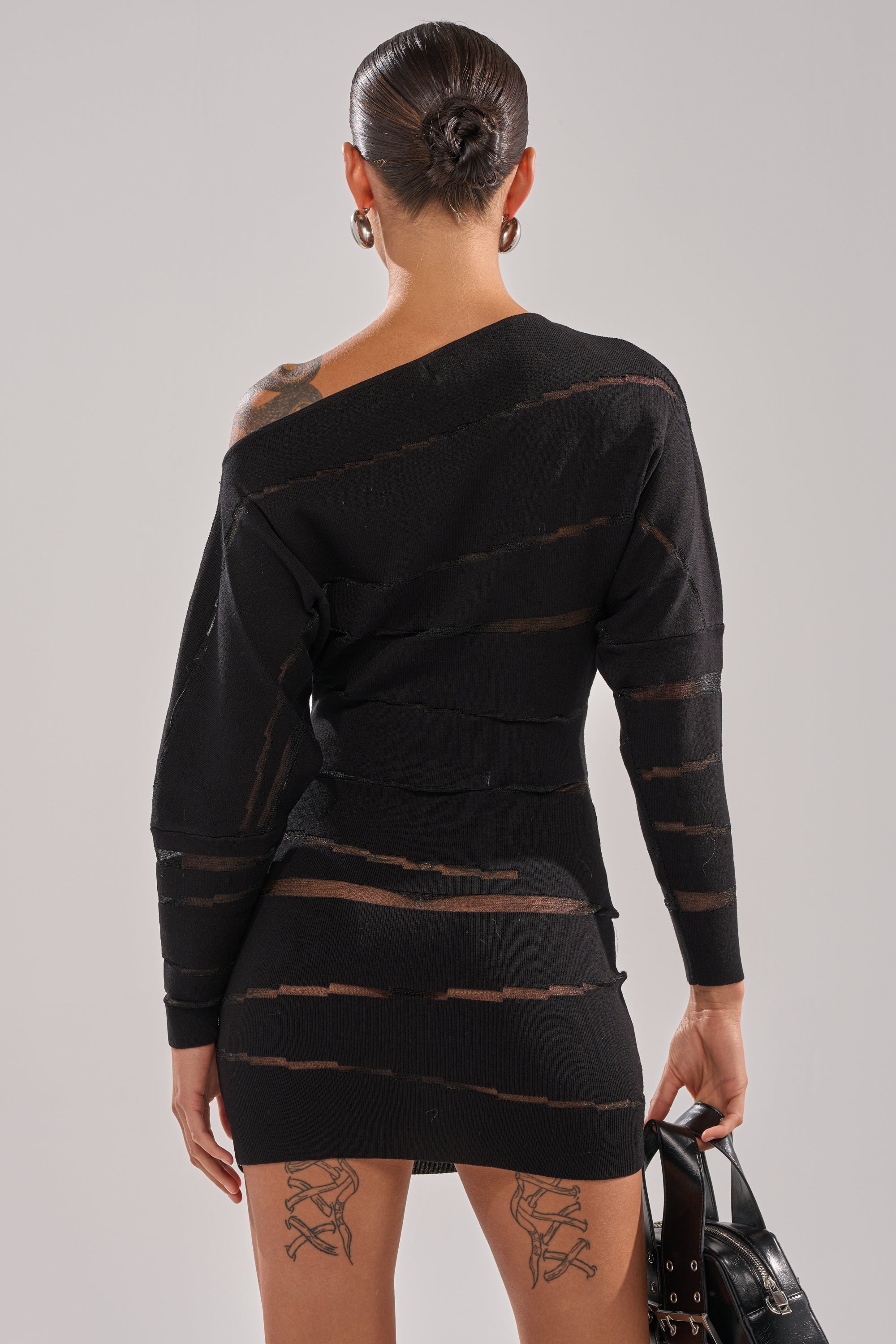 AFTER DARK STRIPED MINI DRESS