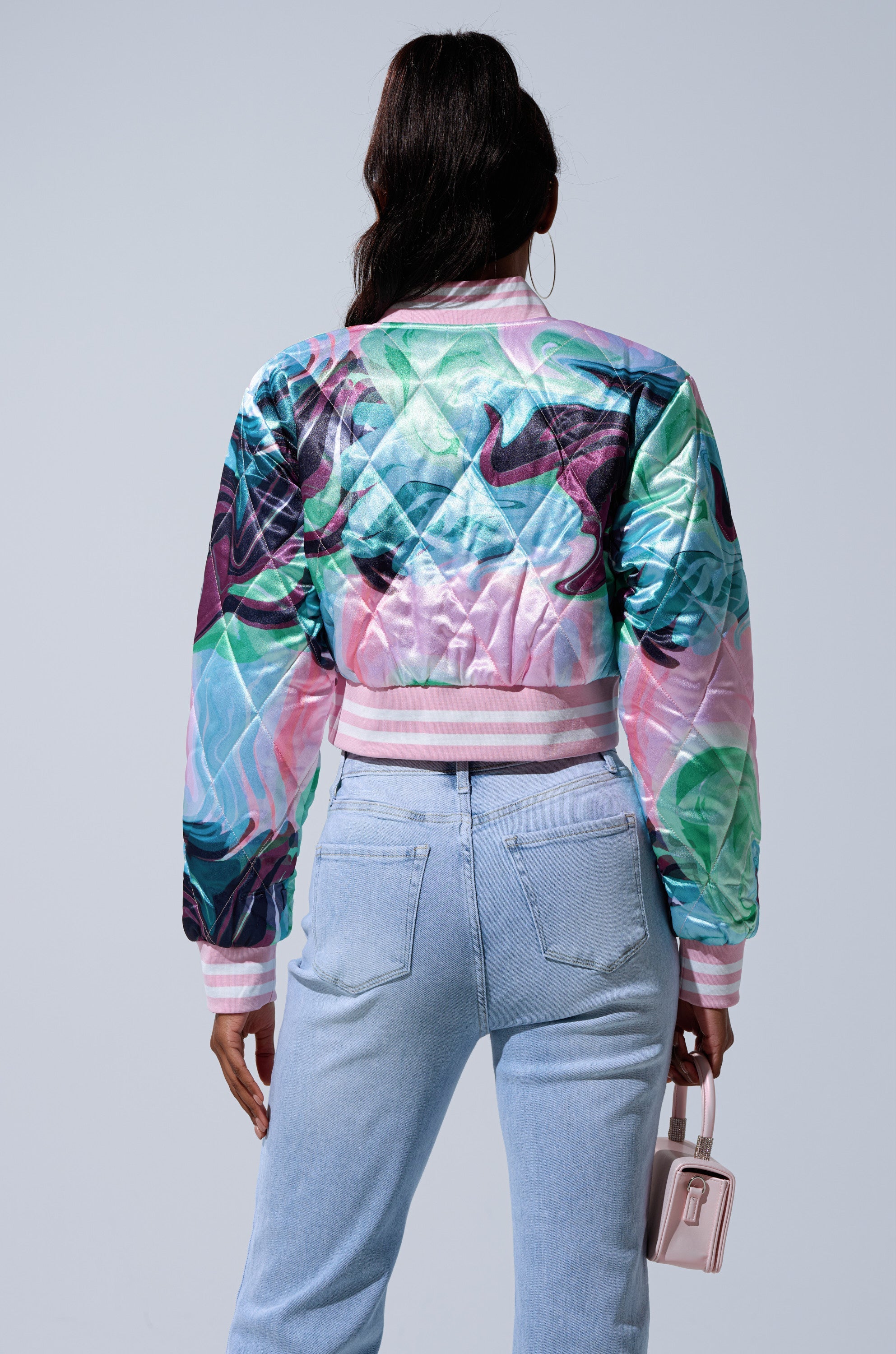 HEART TO HEART SATIN BOMBER