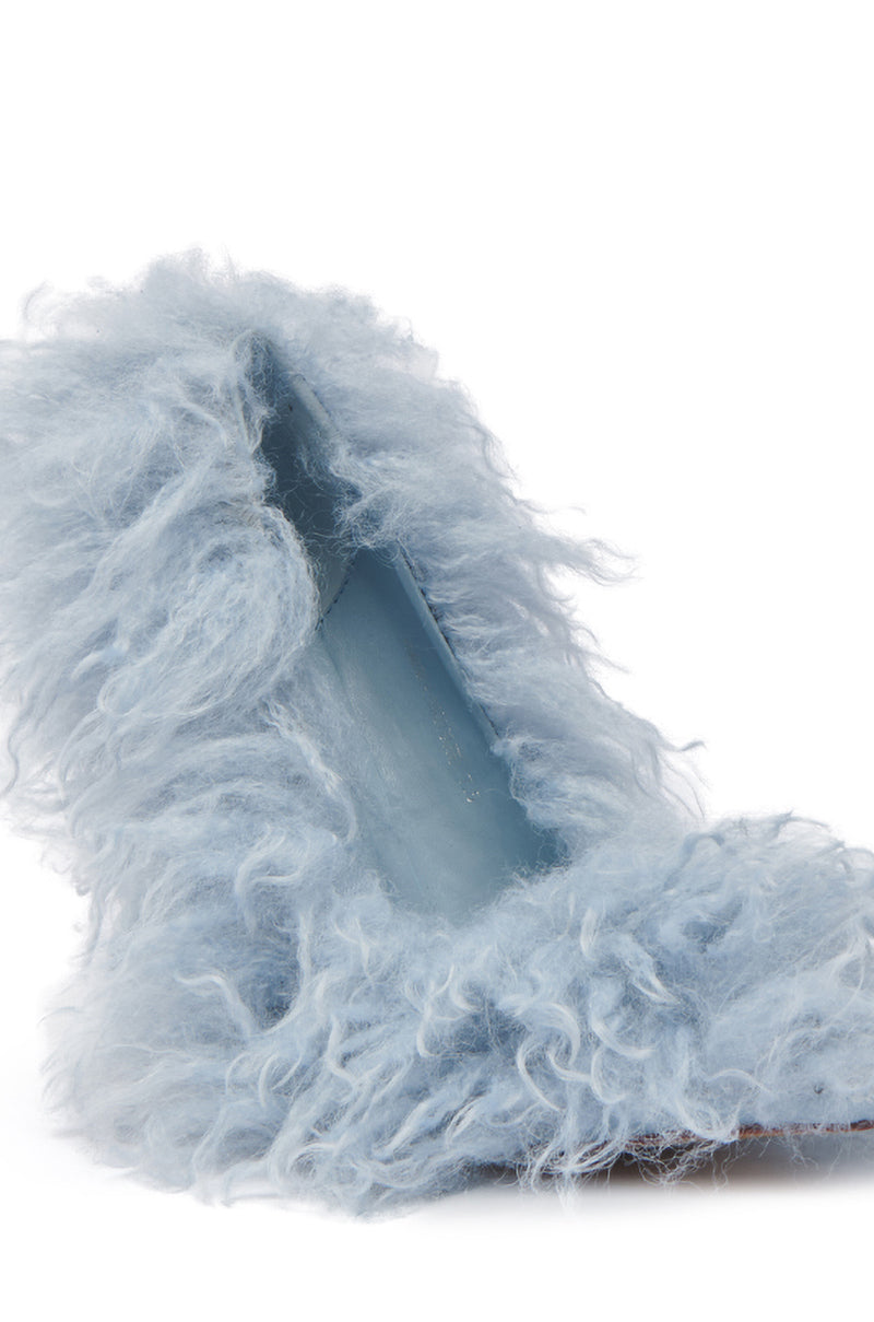 AZALEA WANG JAMEELA BABY BLUE FUR HEEL