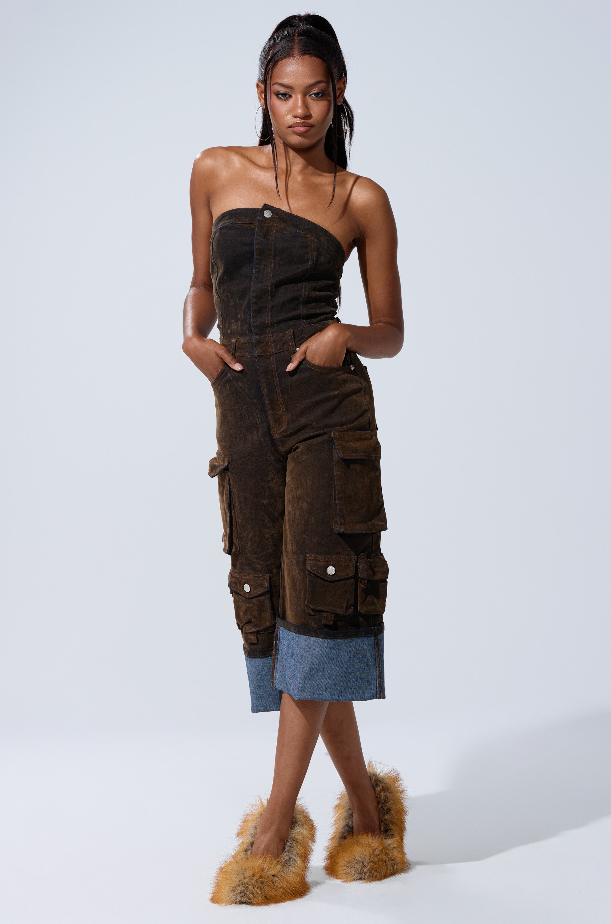 ALICIA CROPPED CARGO JUMPSUIT