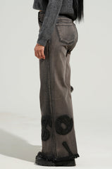 READ MY LIPS PATCHWORK DENIM JEANS