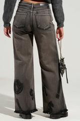 READ MY LIPS PATCHWORK DENIM JEANS