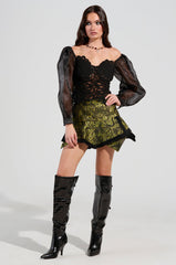 TAKE IT OFF BROCADE MINI SKIRT