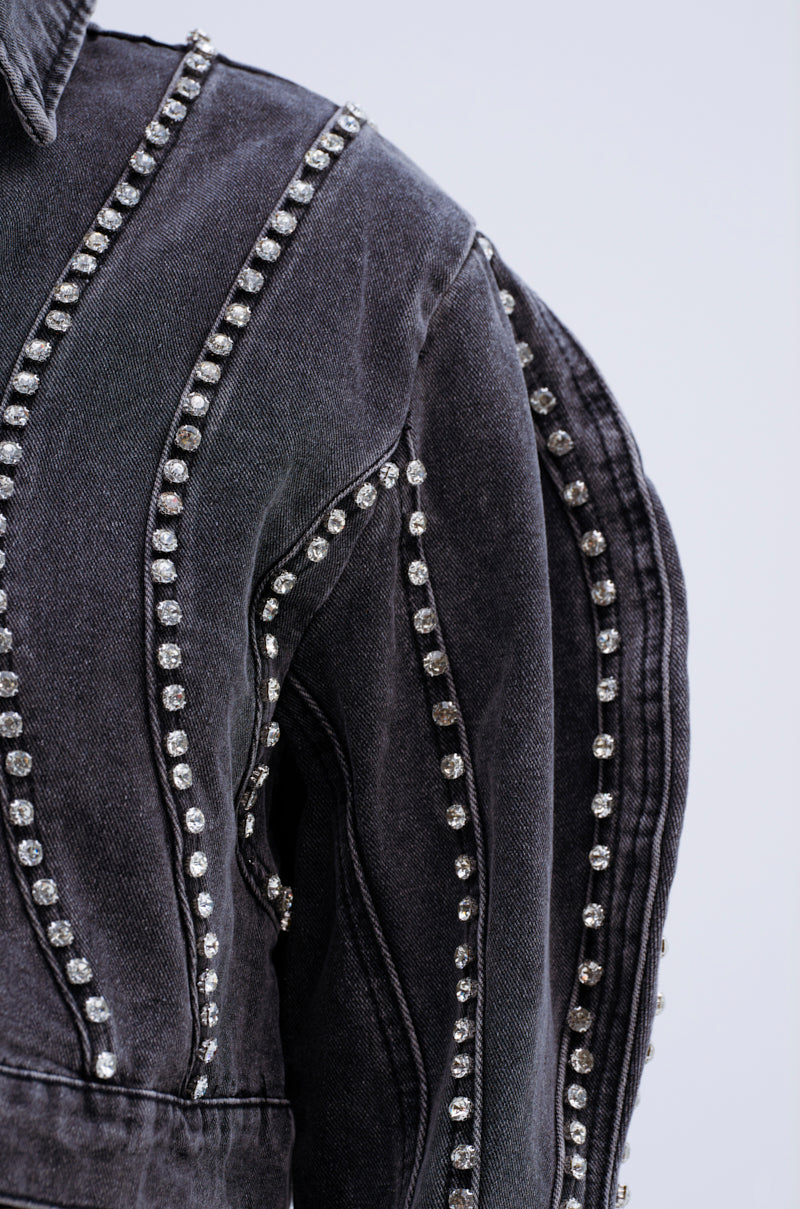 EXTRA EXTRA EMBELLISHED DENIM JACKET