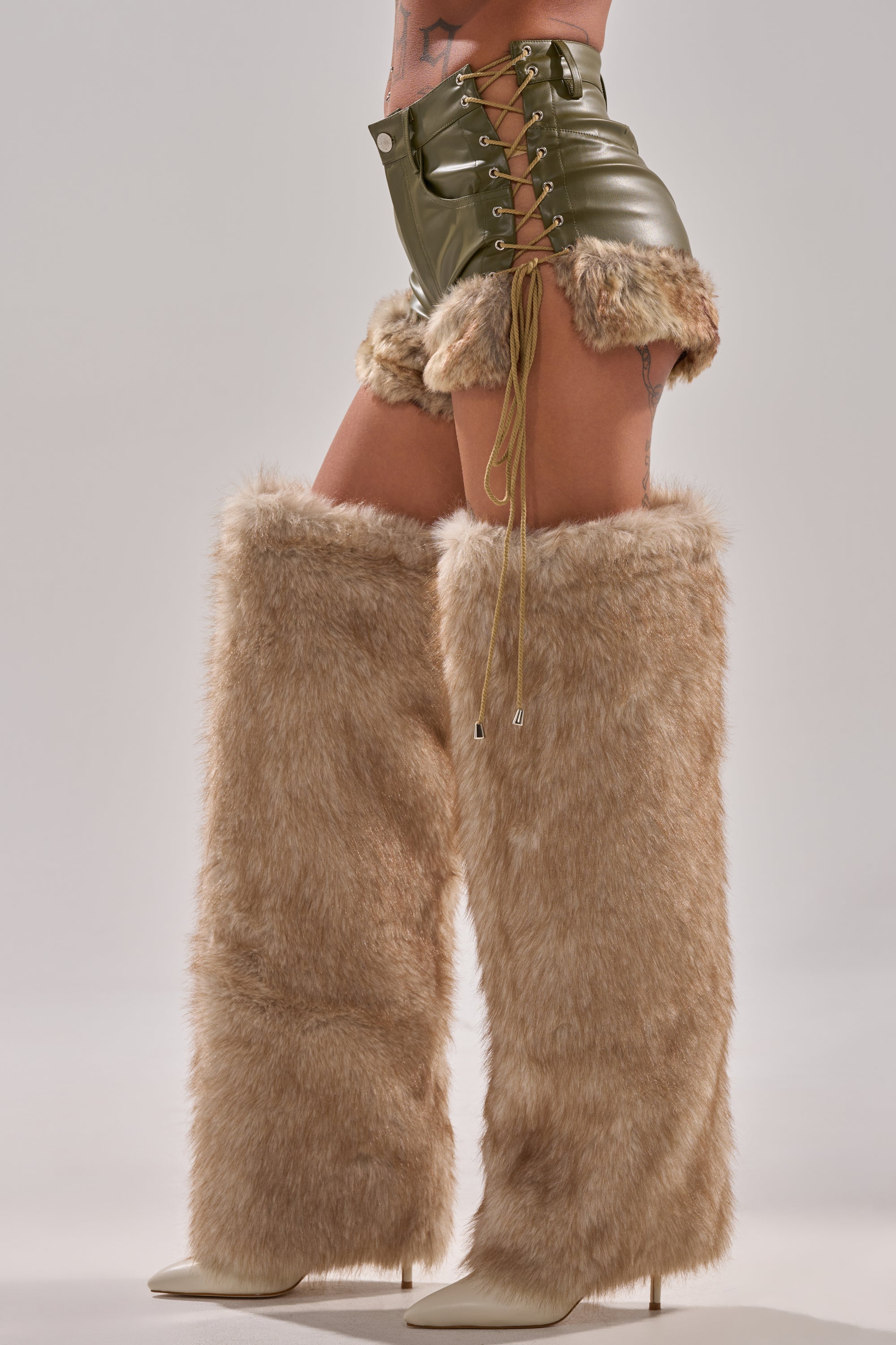 TRAMP STAMP FAUX LEATHER SHORT