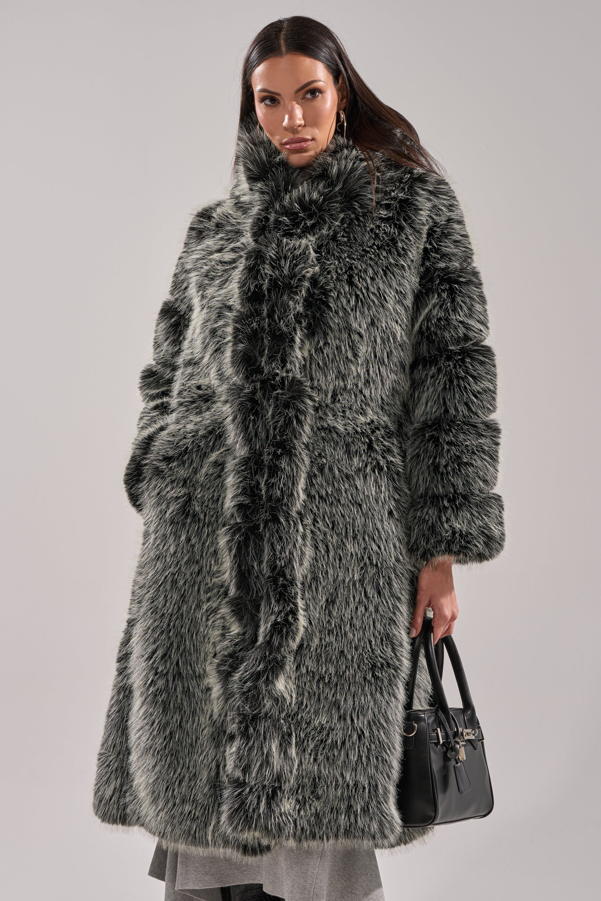 SNOW BUNNY HOODED FAUX FUR COAT