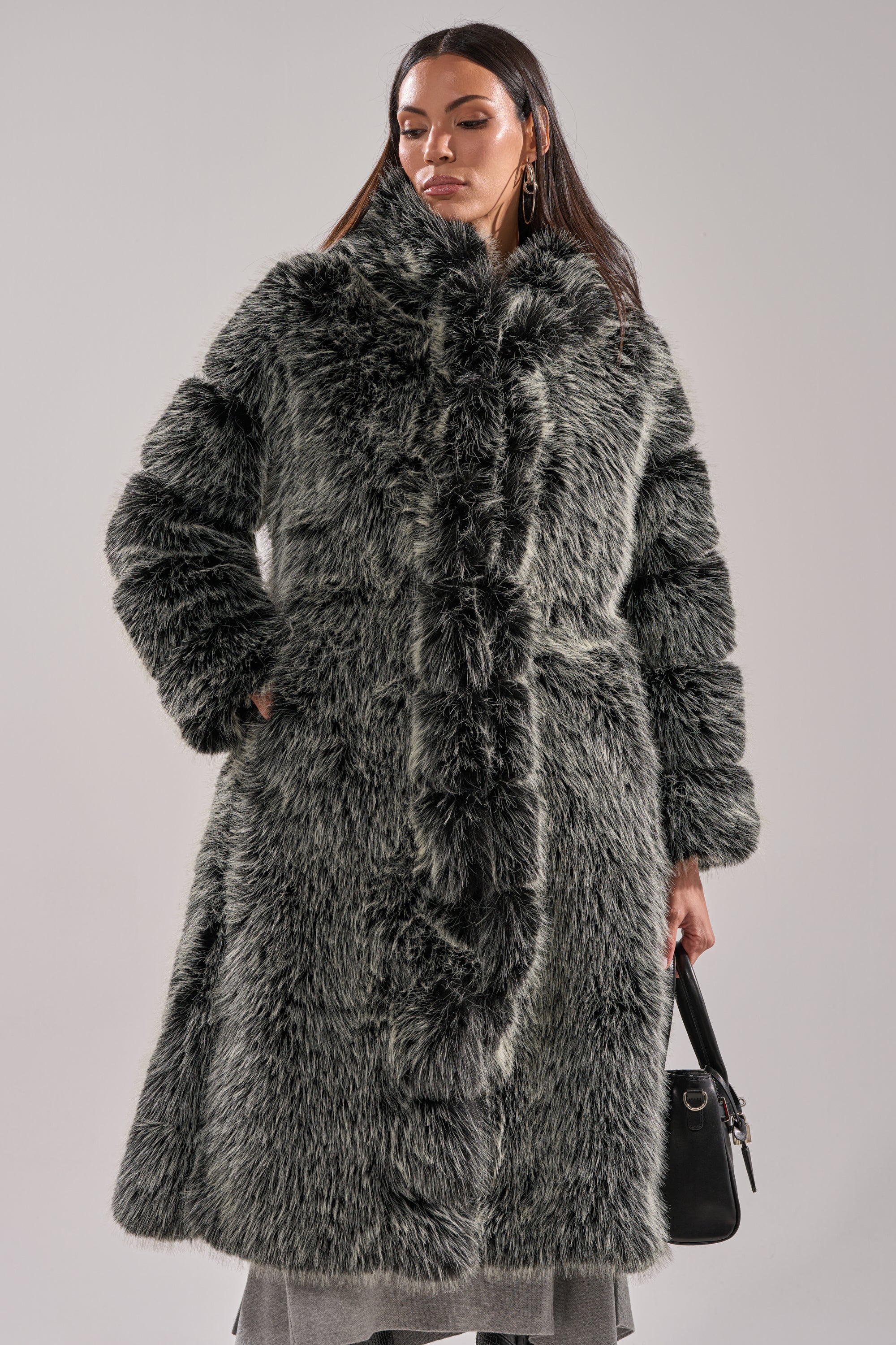 SNOW BUNNY HOODED FAUX FUR COAT