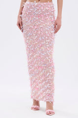 WILD AND FREE FRINGE MAXI SKIRT