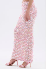 WILD AND FREE FRINGE MAXI SKIRT