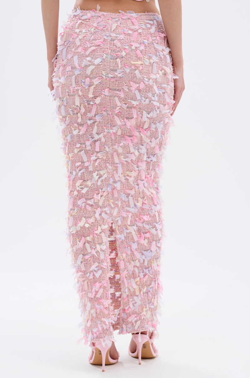 WILD AND FREE FRINGE MAXI SKIRT