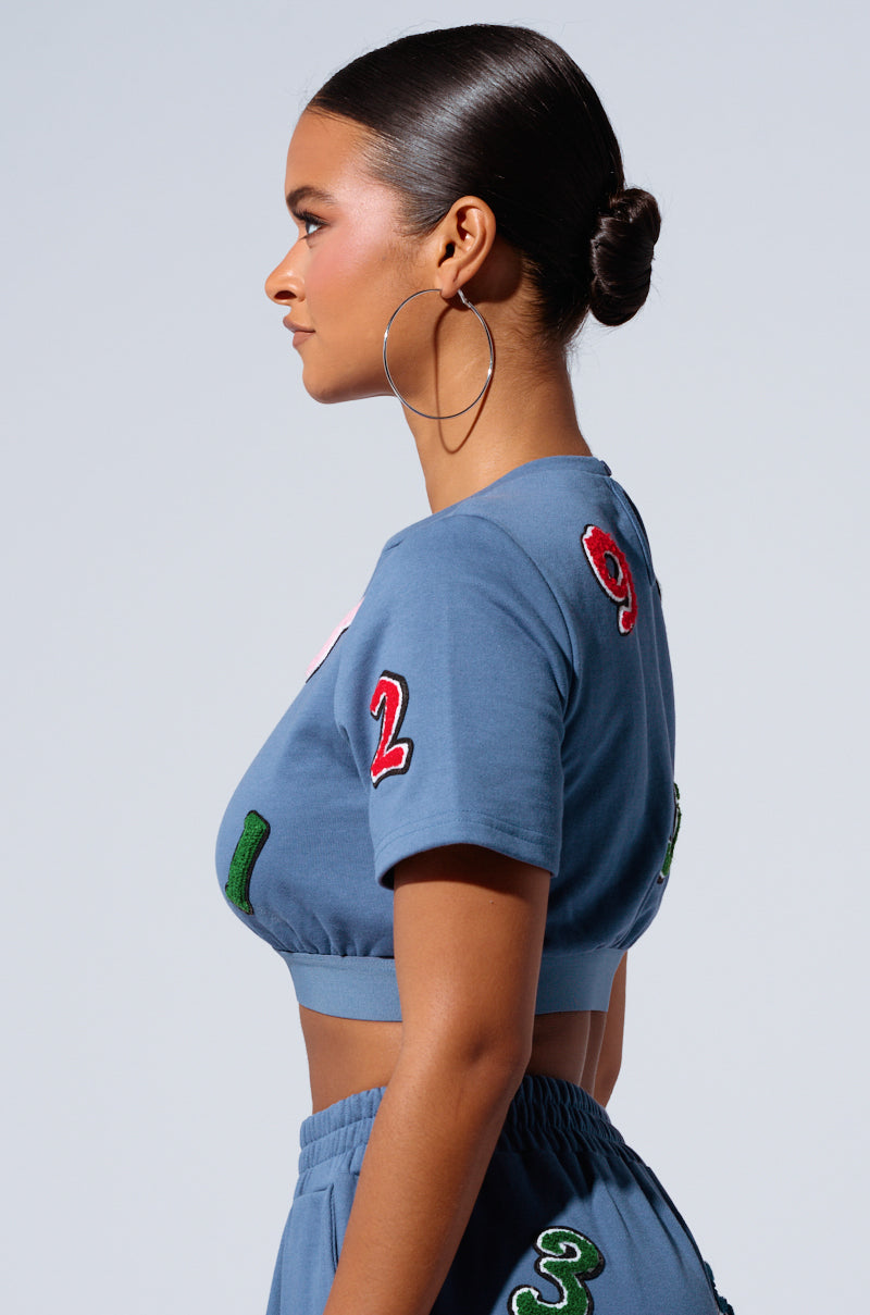 COUNT IT UP! SHORT SLEEVE CROPPED TSHIRT