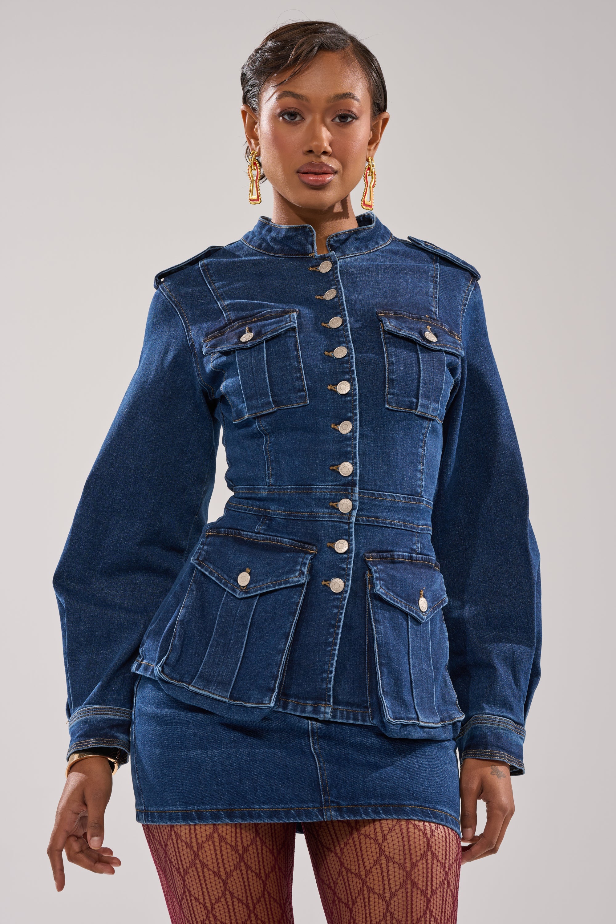 CRAZY FOR YOU LONG SLEEVE DENIM BUTTON DOWN