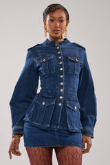 CRAZY FOR YOU LONG SLEEVE DENIM BUTTON DOWN