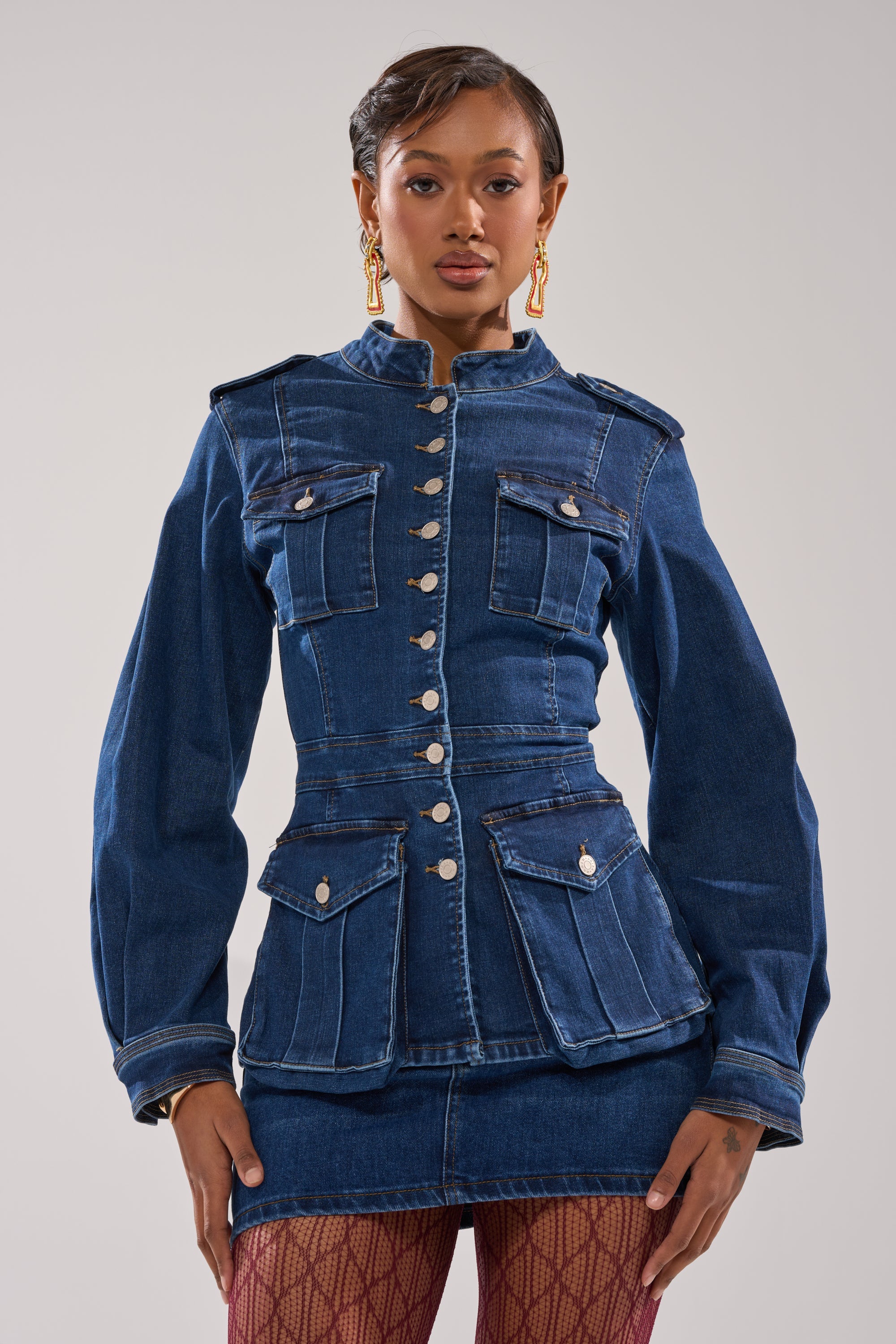 CRAZY FOR YOU LONG SLEEVE DENIM BUTTON DOWN