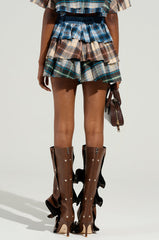 OVERRATED PLAID MINI SKIRT
