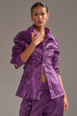 CRAZY TOUCH VELVET BUTTON DOWN