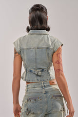 COMEBACK ERA DENIM SLEEVELESS TOP