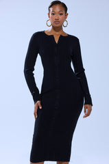 MICHELLE KNIT MIDI DRESS WITH FUR ACCENTS