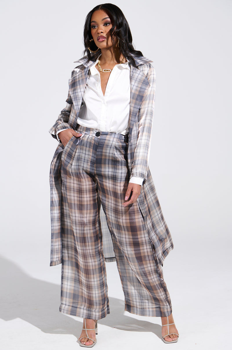 PLAID ABOUT YOU SHEER PANT