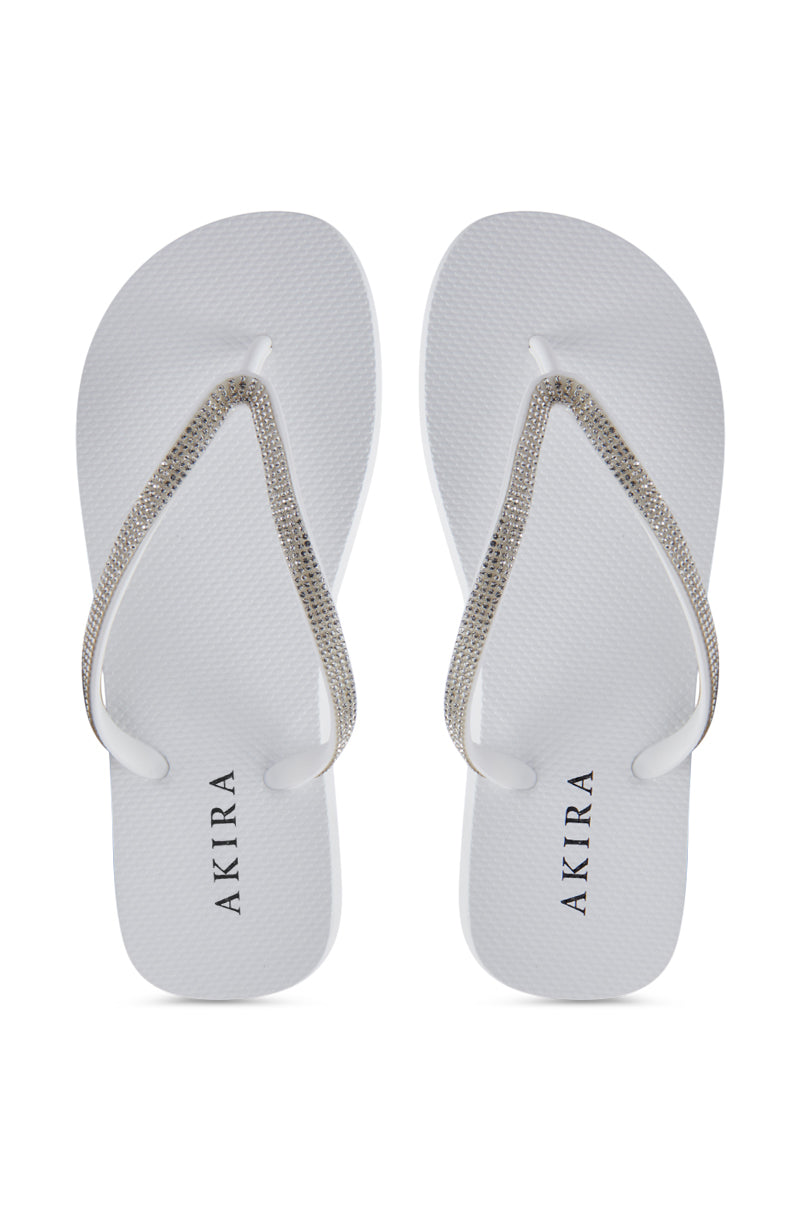 AKIRA LORETA WHITE THONG FLIP FLOP