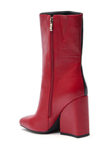 AZALEA WANG MARAMA BLACK RED COLOR BLOCKED CHUNKY BOOTIE