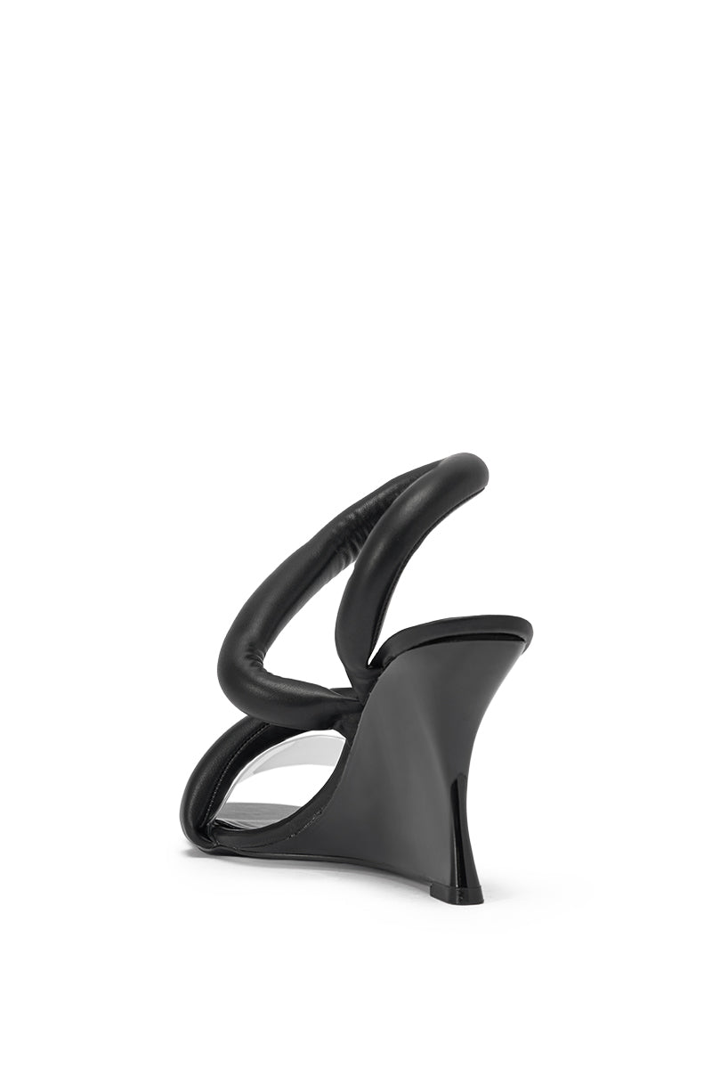 AKIRA MINORU BLACK WEDGE SANDAL