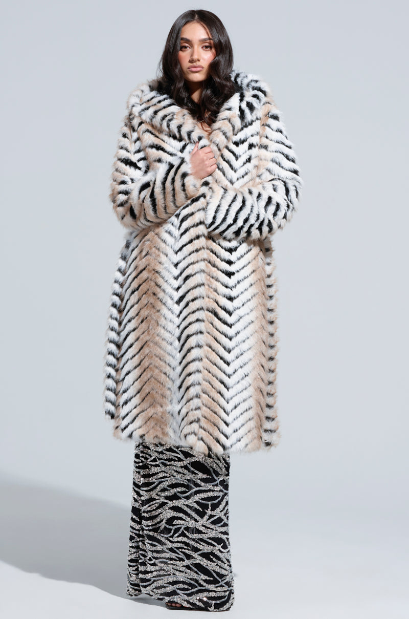 LOLA HOODED FAUX FUR JACKET