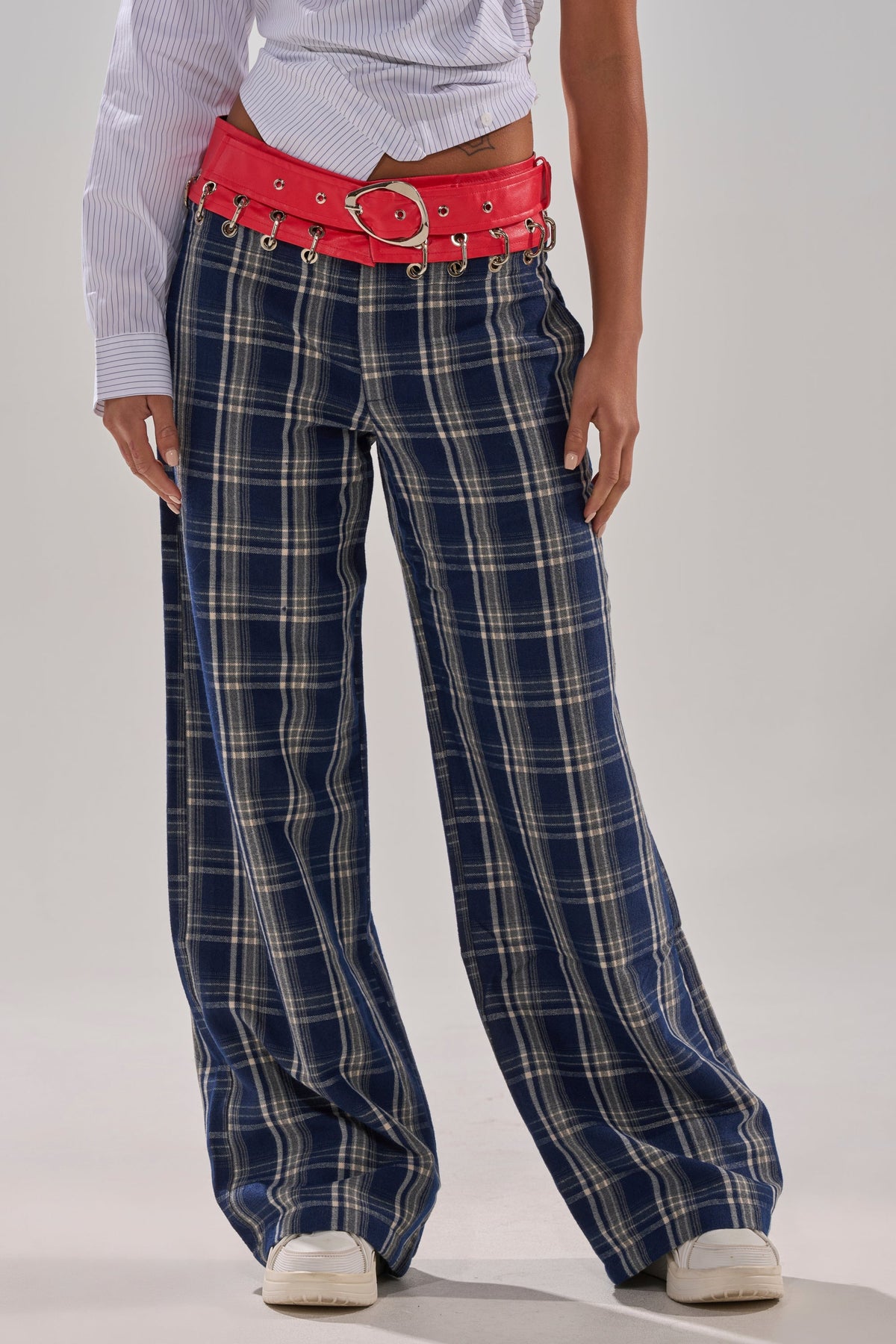 FREE STYLE LIFE PLAID TROUSER