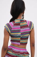 COLORFUL LIFE RUFFLE BLOUSE