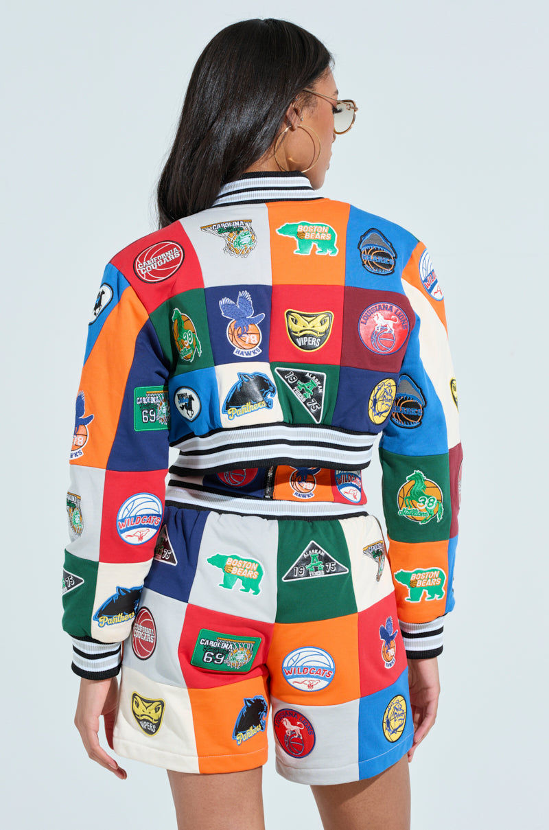 SLIGHT FLEX PATCHWORK BOMBER