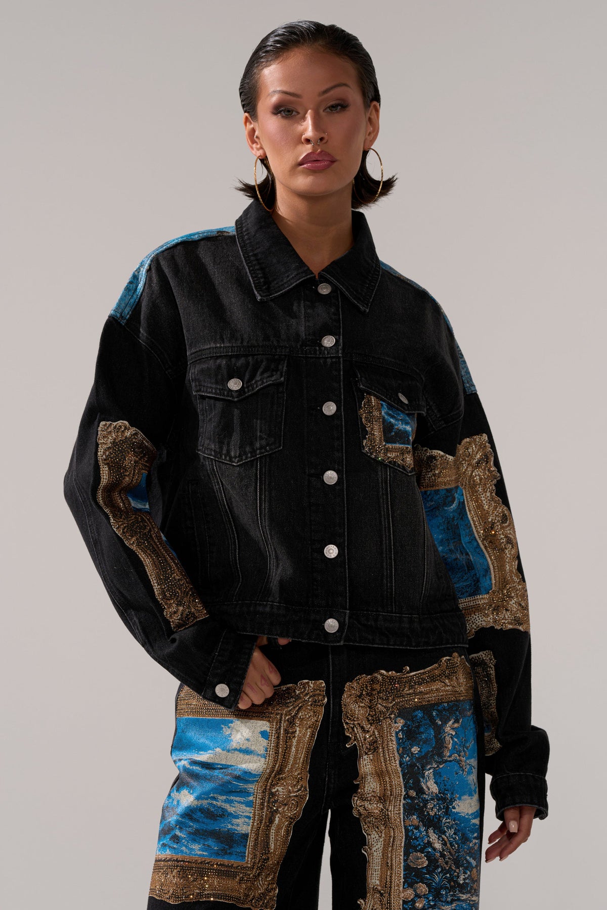 WORK OF ART GRAPHIC DENIM JACKET