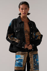 WORK OF ART GRAPHIC DENIM JACKET