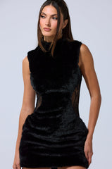 HOT GIRL LACE FUR MINI DRESS