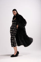 TSUNAMI FAUX FUR COAT IN BLACK