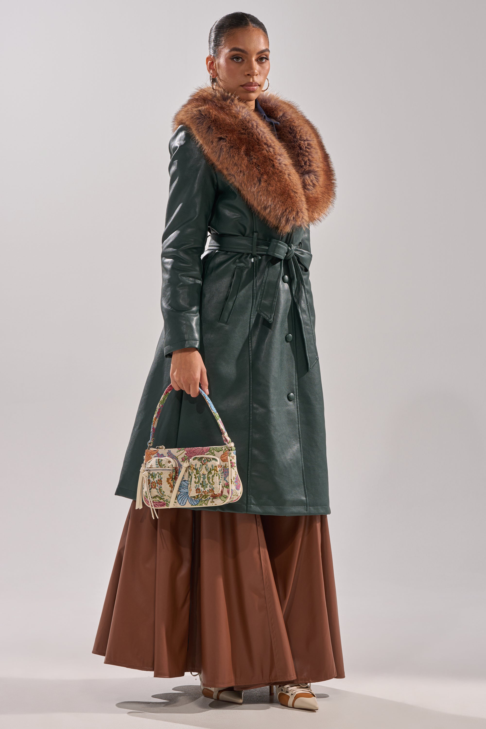 GREENVIEW FUR TRIM TRENCH