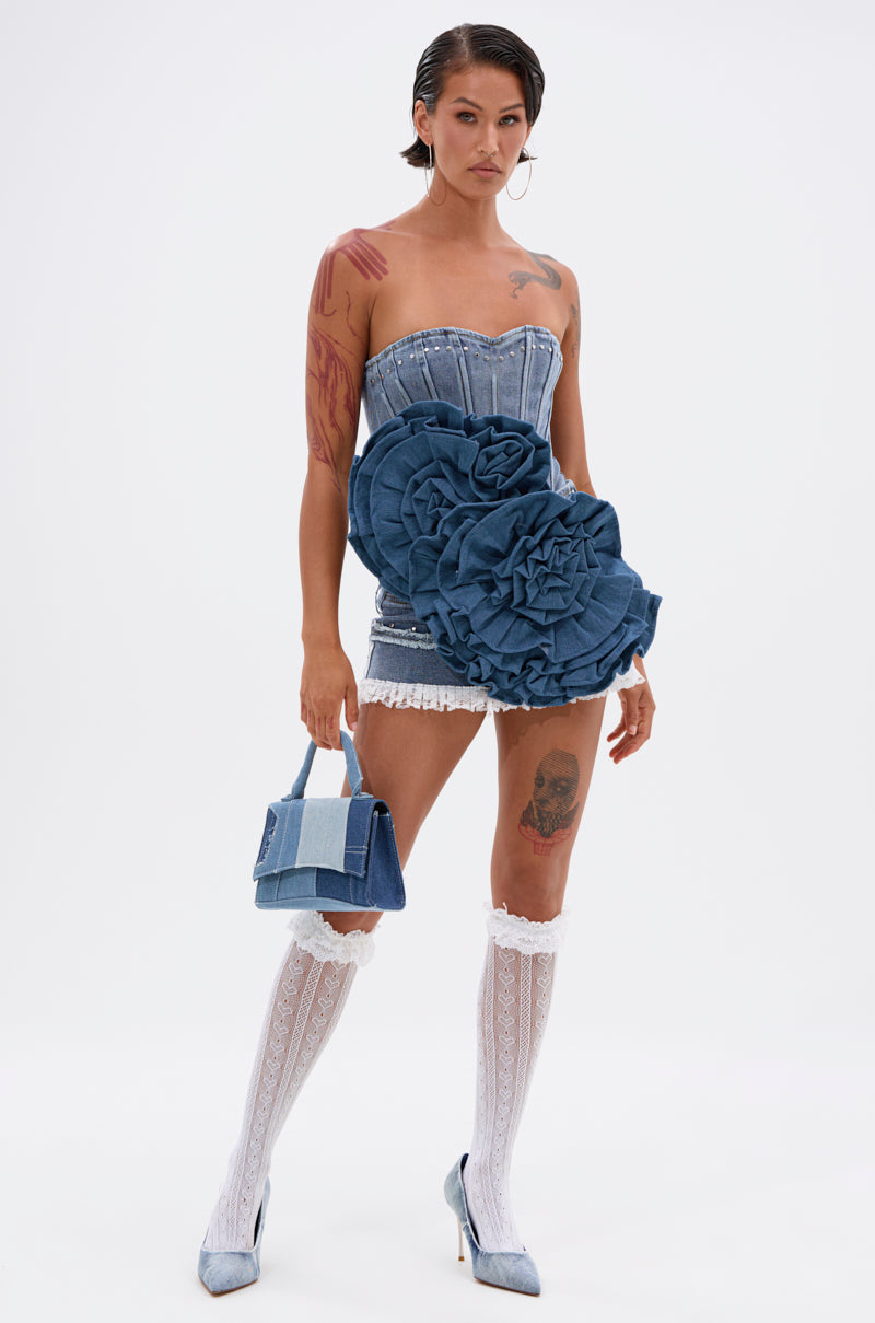 MORE IS BETTER DENIM BROOCH