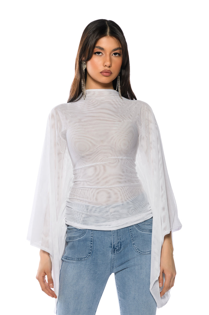 ADORE BELL SLEEVE MESH TOP