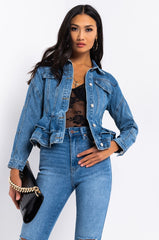 WAYNE PEPLUM DENIM JACKET
