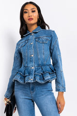 WAYNE PEPLUM DENIM JACKET
