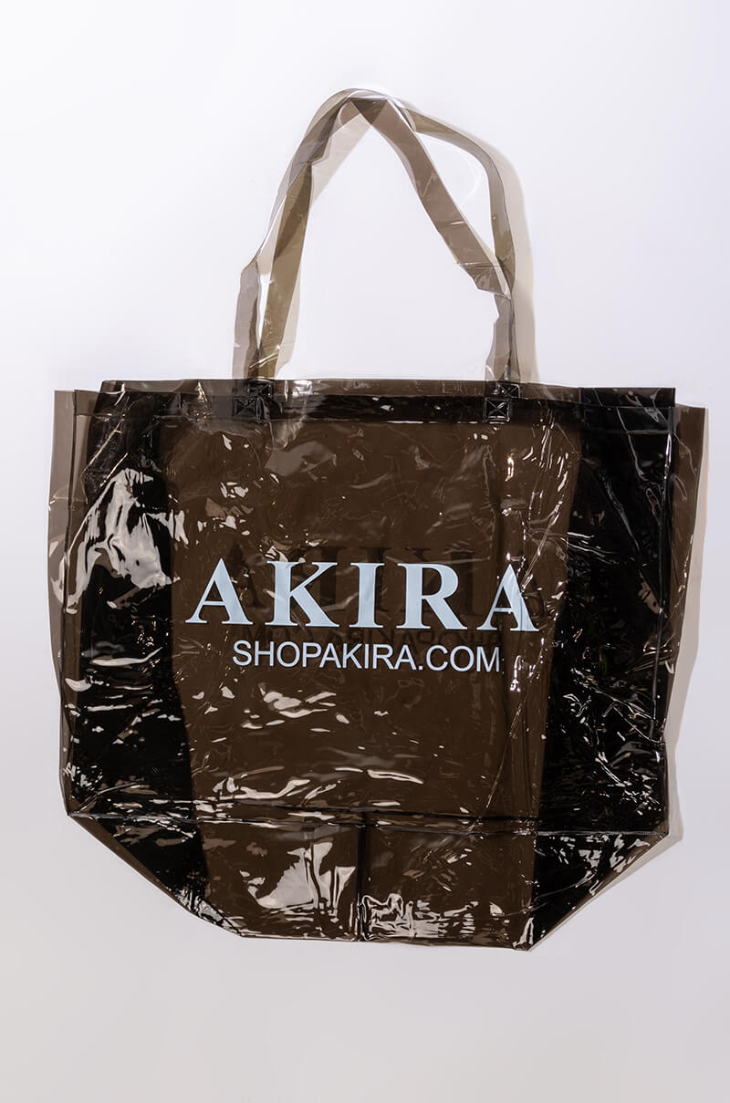 AKIRA PVC XXL SHOPPING BAG IN BLACK CLEAR