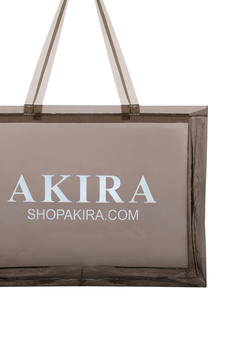 AKIRA PVC XXL SHOPPING BAG IN BLACK CLEAR