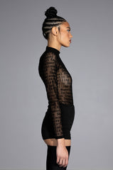 ALL ABOUT ME MESH LONG SLEEVE BODYSUIT