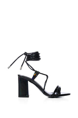 AZALEA WANG JENNING KITTEN HEEL SANDAL IN OIL SLICK