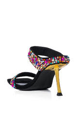 AZALEA WANG JOBELLE MULTI GEM EMBELLISHED SANDAL