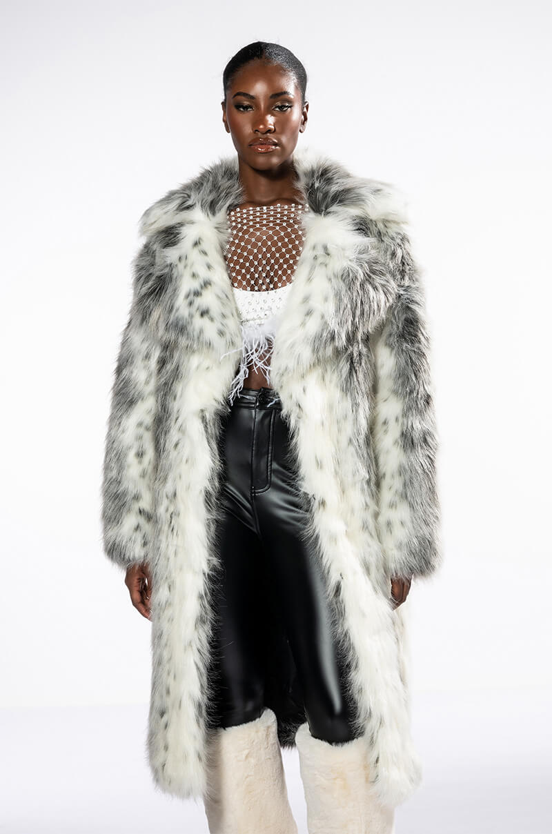 KYOTO NIGHTS LONG FAUX FUR JACKET