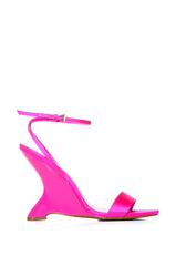 AZALEA WANG NETTIE PINK WEDGE SANDAL