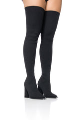 AZALEA WANG NOOR BLACK RIBBED BOOT